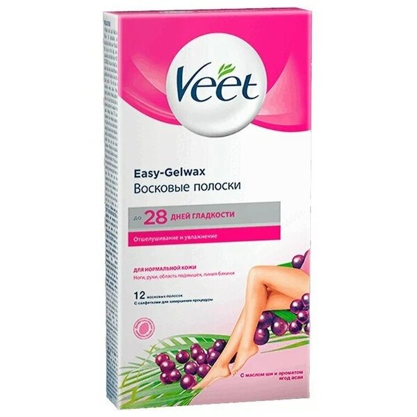 Полоски для депиляции Veet восковые для нормальной кожи 12 шт.