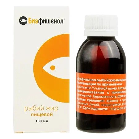 Рыбий жир пищевой Биафишенол 100 мл