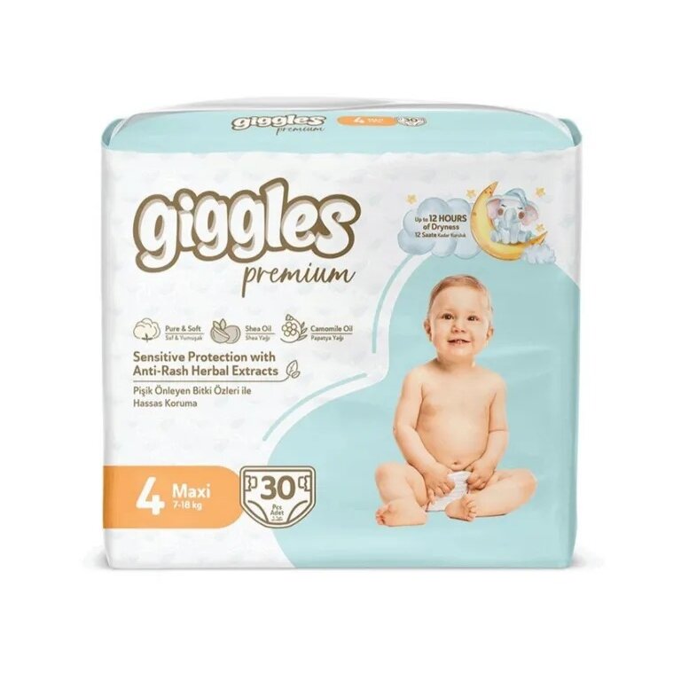 Подгузники Giggles Premium Maxi 7-18 кг 30 шт.