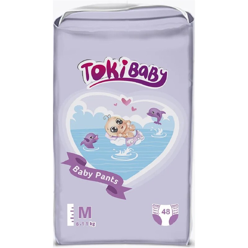 Подгузники-трусики детские TokiBaby M 6-11кг 48 шт.