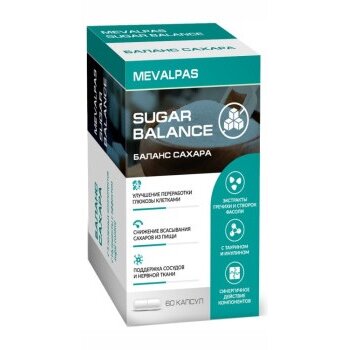 Mevalpas sugar balance/мевалпас баланс сахара капсулы 60 шт.