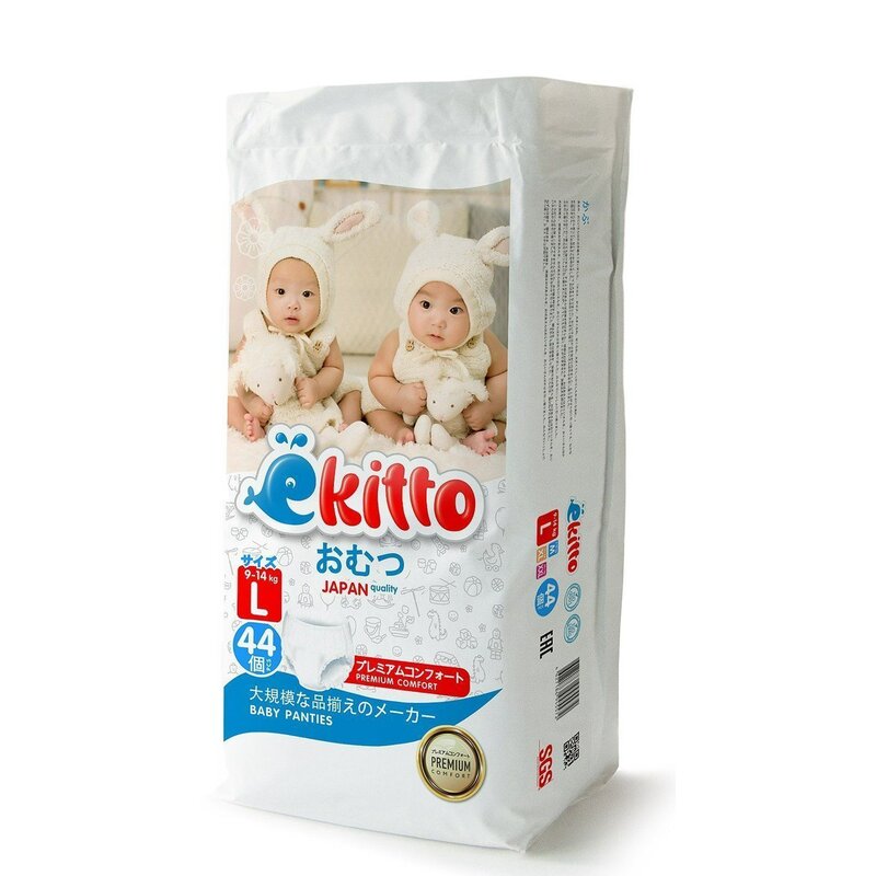 Трусики-подгузники Ekitto Premium Comfort L 9-14 кг 44 шт.
