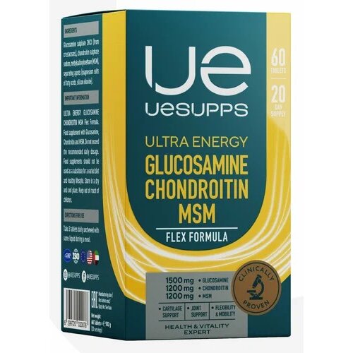 Глюкозамин Хондроитин МСМ Uesupps Ultra Energy Flex таблетки 60 шт.