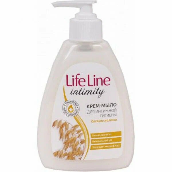 Крем-мыло жидкое для интимного ухода Life Line Овсяное молочко 280 г