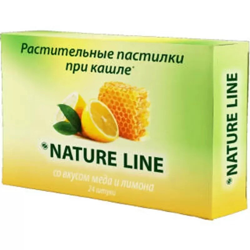 НатурЛайн леденцы с растительными экстрактами мед/лимон 24 шт.