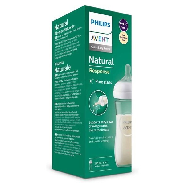 Бутылочка из стекла с силиконовой соской средний поток с 1 мес. (SCY933/01) Anti-colic Natural Response Philips Avent 240 мл