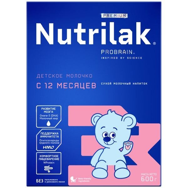 Смесь сухая молочная Nutrilak 3 Premium с 12 месяцев 600 г