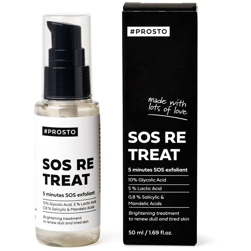 Пилинг-маска для кожи лица с несовершенствами мультикислотный Sos-Retreat Prosto Cosmetics 50мл