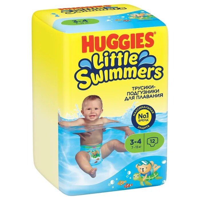 Подгузники-трусики для плавания Хаггис (Huggies) Little Swimmers 3-4 7-15 кг 12 шт.