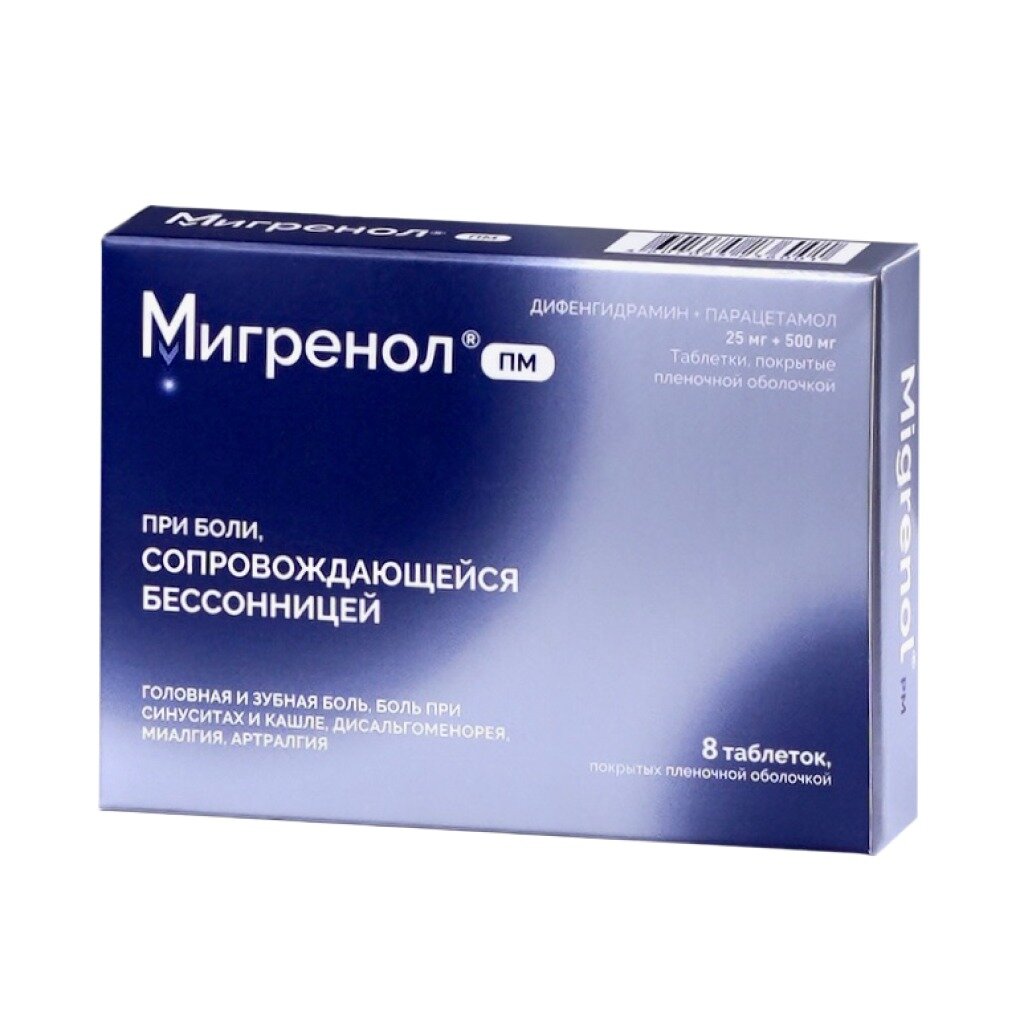 Мигренол ПМ таблетки 8 шт.