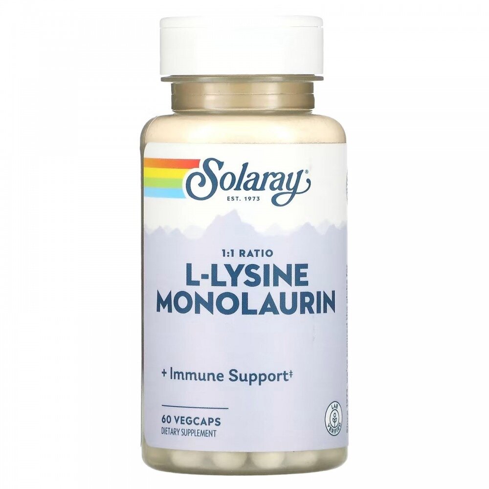 L-лизин и монолаурин Solaray капсулы 60 шт.