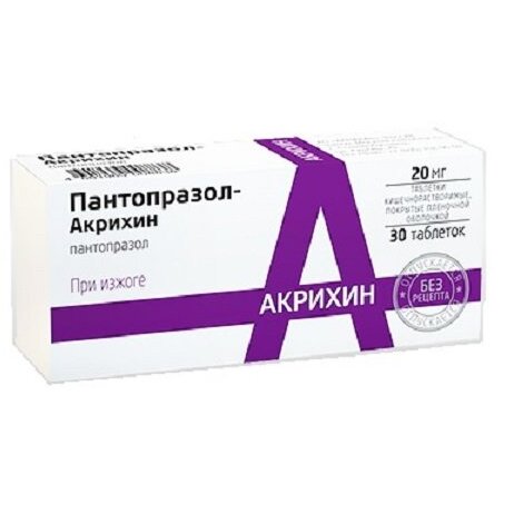 Пантопразол-Акрихин таблетки 20 мг 30 шт.