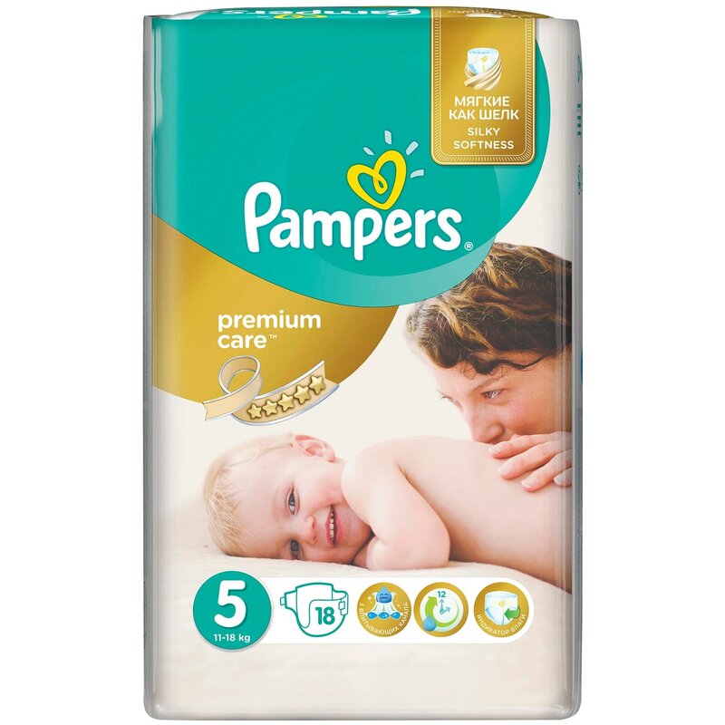 Подгузники Pampers Premium Care размер 5 11-18 кг 18 шт.