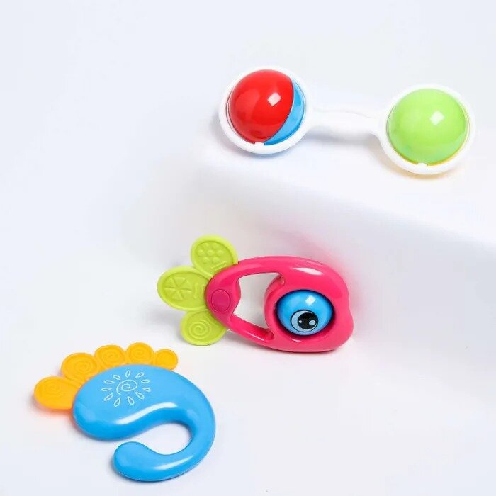 Набор погремушек Крошка Я счастливый малыш 6971141 3 шт.