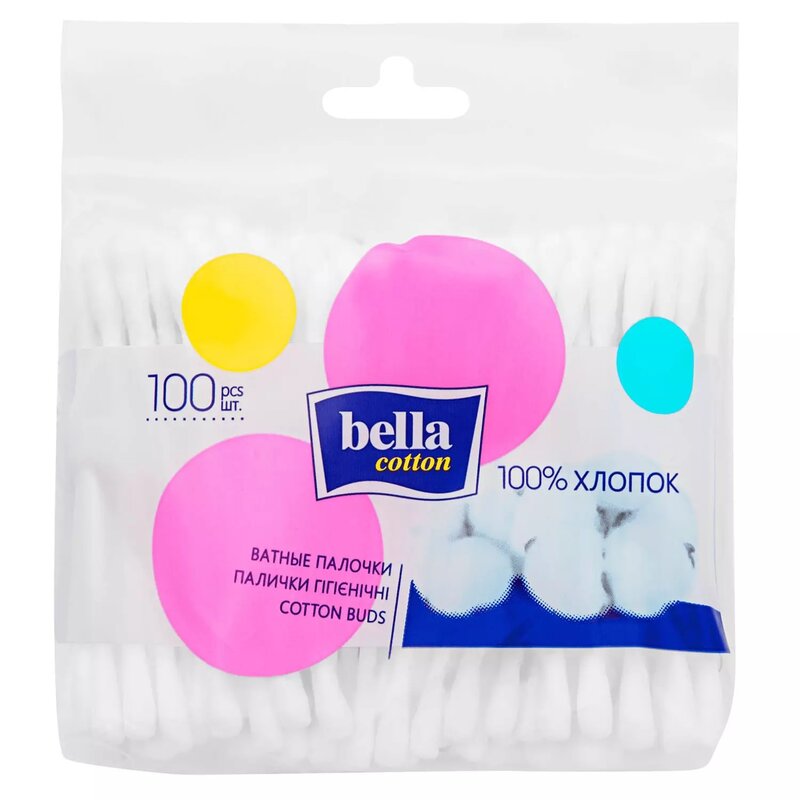 Ватные палочки Bella cotton пакет 100 шт.
