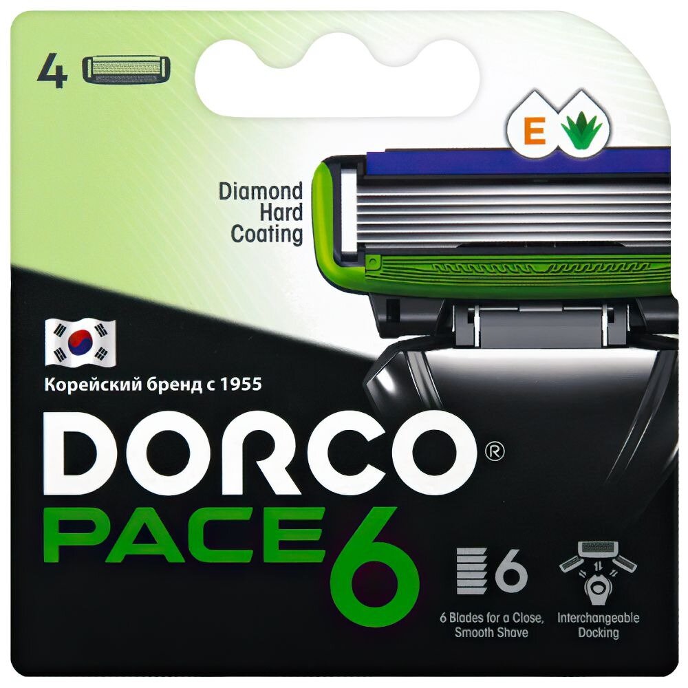Kассеты Dorco Pace 6 для бритвенного станка 4 шт.