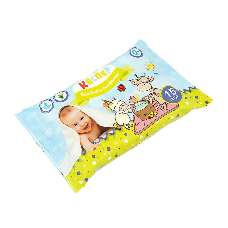 Влажные салфетки Каспер детские 15 шт.