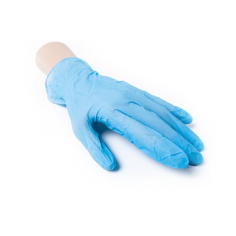 Перчатки Raysen смотровые н/стер. нитриловые неопудренные текстур. синие размер l 50 пар