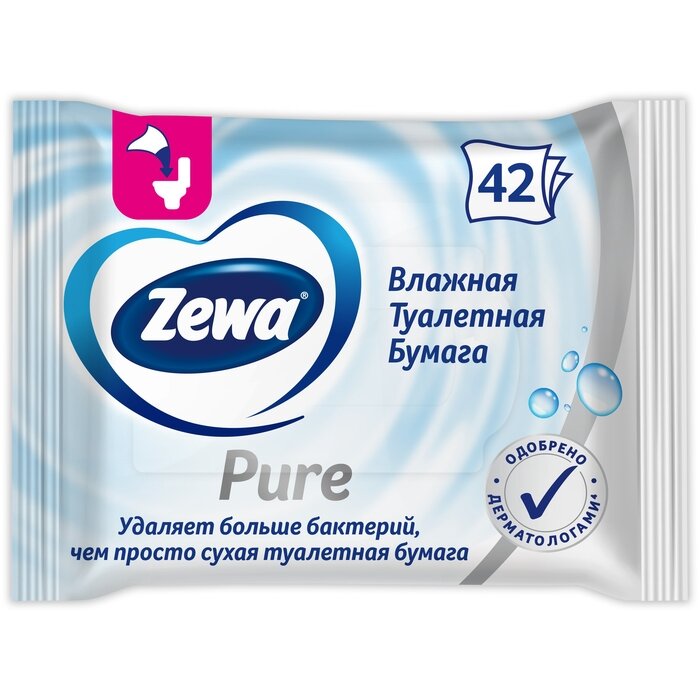 Влажная туалетная бумага Zewa Pure 42 шт.