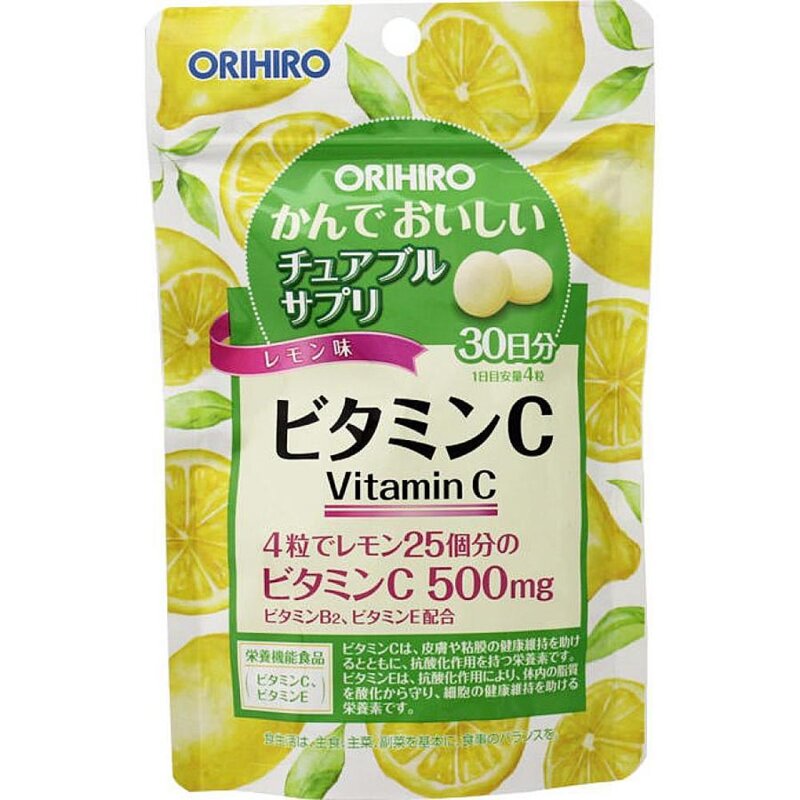 Orihiro Витамин C таблетки со вкусом лимона 120 шт.