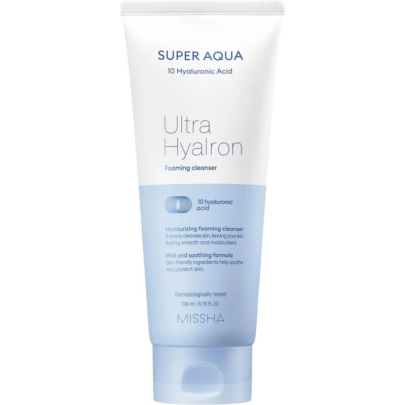 Пенка для умывания и снятия макияжа Missha Super Aqua Ultra Hyalron 200 мл