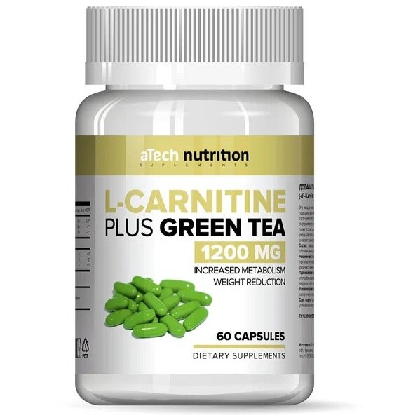 L-Карнитин+Зеленый чай aTech Nutrition капсулы 1350 мг 60 шт.