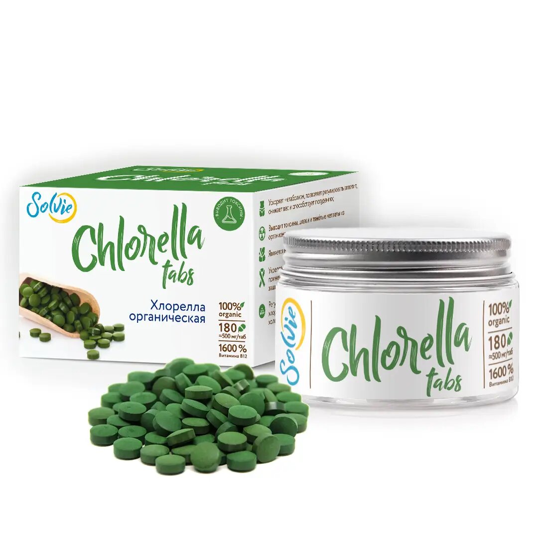 Хлорелла органическая Chlorella tabs таблетки 180 г