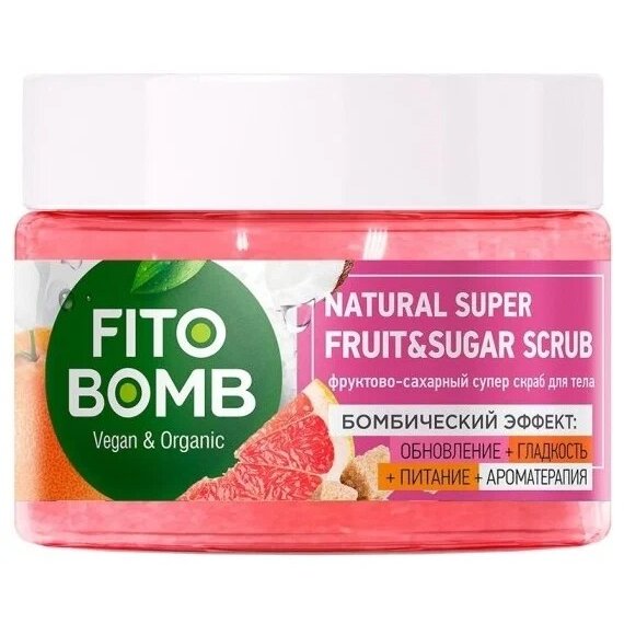 Супер скраб для тела Фитокосметик fito bomb фруктово-сахарный 250 мл
