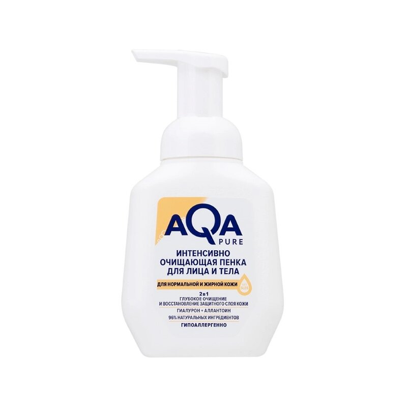 Пенка для лица и тела интенсивно очищающая Aqa pure для нормальной и жирной кожи 250 мл