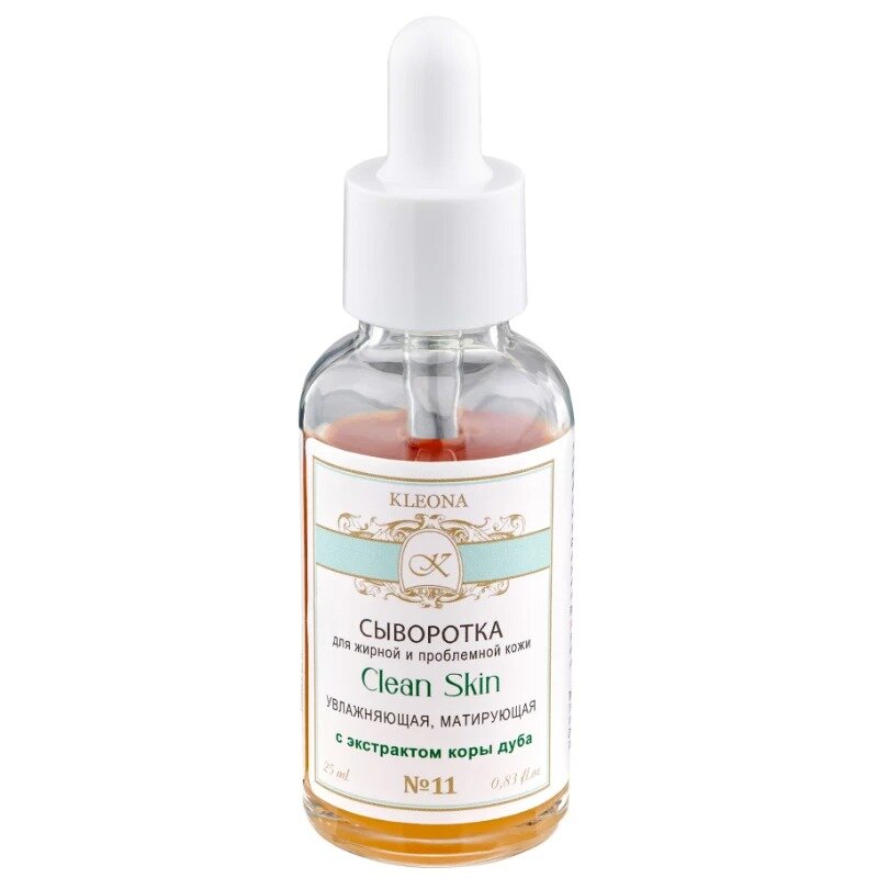 Сыворотка для лица Kleona для жирной и проблемной кожи день-ночь себорегулирующая матирующая с экстрактом коры дуба 25 мл