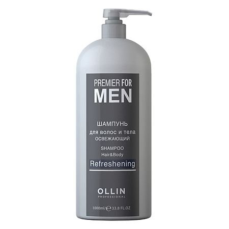 Шампунь для волос и тела освежающий Shampoo Hair&Body Refreshening Ollin Premier for men 1000мл