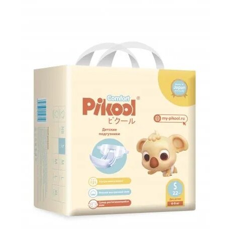 Подгузники детские Pikool Comfort S 4-9 кг 22 шт.