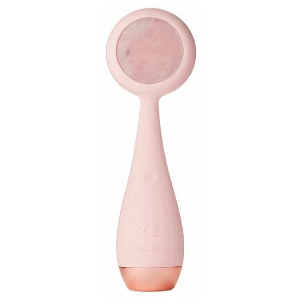 Щеточка с розовым кварцем силиконовая базовая PMD Beauty ПРО для очищения кожи лица пудровый