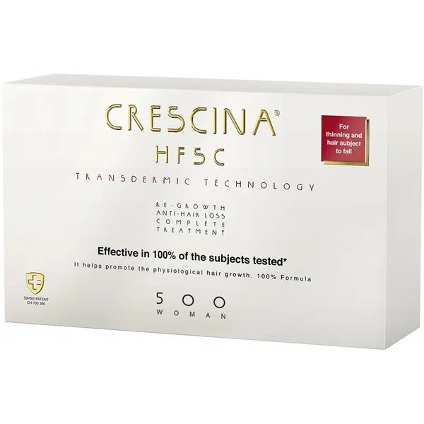 Crescina трансдермик hfsc 500 набор:лосьон для женщин для стимуляции роста волос 3.5мл ампулы 10 шт. +лосьон против выпадения волос 3.5мл ампулы 10 шт.