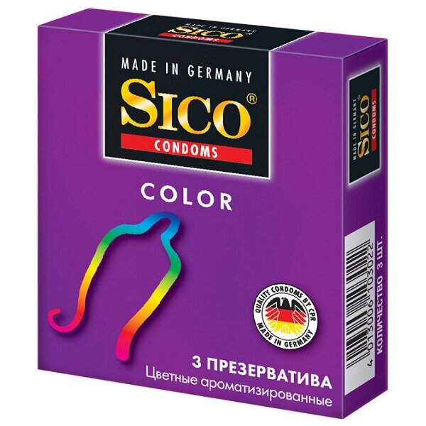 Презервативы Sico Color цветные ароматизированные 3 шт.