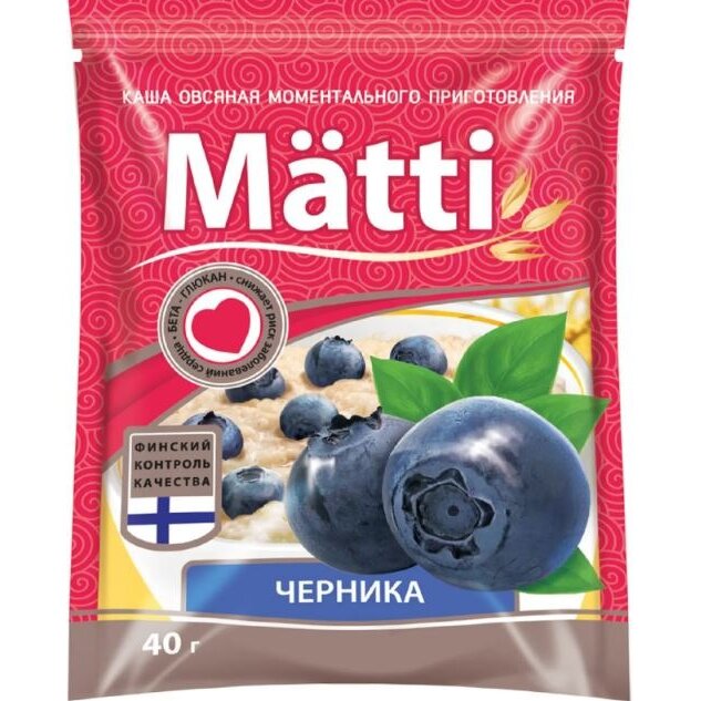 Каша овсяная Matti черника 40 г