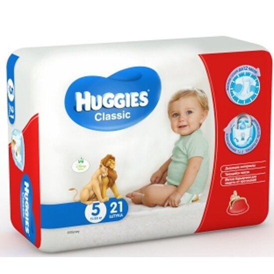 Подгузники Huggies Classic размер 5 11-25 кг 21 шт.