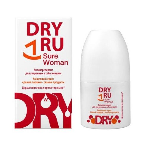 Антиперспирант для уверенных в себе женщин Драй ру (Dry Ru) Roll-On Sure Woman 50 мл