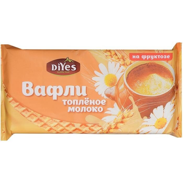 Вафли на фруктозе Diyes топленое молоко 90 г