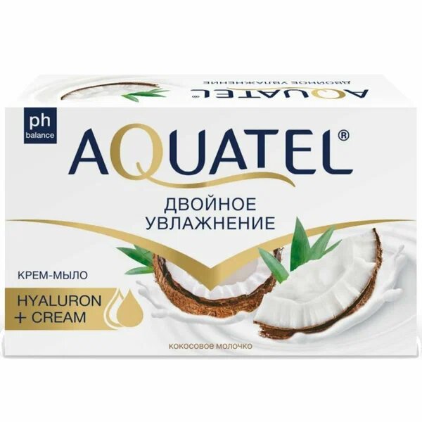 Крем-мыло Aquatel кокосовое молочко твердое 90 г