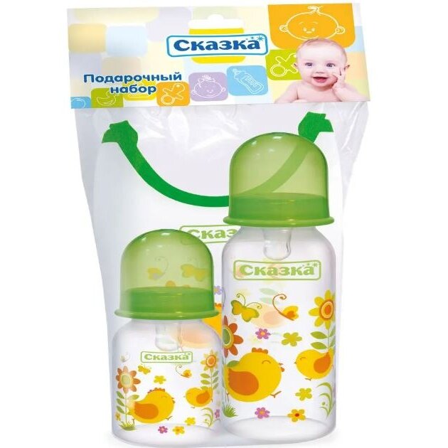 Набор подарочный Сказка арт.2810: рожок 125 мл+рожок 250 мл+нагрудник