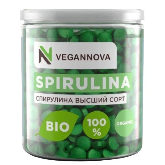Спирулина VeganNova органическая высшего качества в таблетках 200 г x1