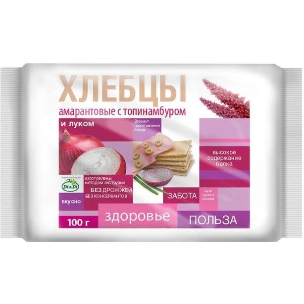 Хлебцы амарантовые Di&Di топинамбур/лук 100 г