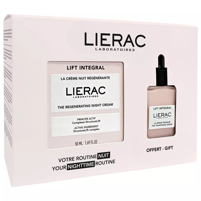 Набор Lierac lift integral: крем-лифтинг для лица ночной восстанавливающий 50мл +подарок сыворотка-лифтинг 15мл