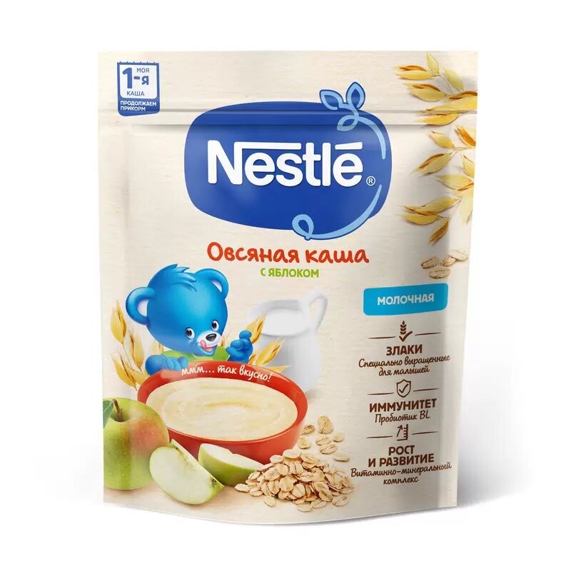 Каша молочная Nestle овес/яблоко/бифидобактерии 200 г