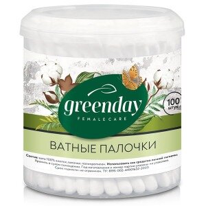 Ватные палочки Green Day банка 100 шт.