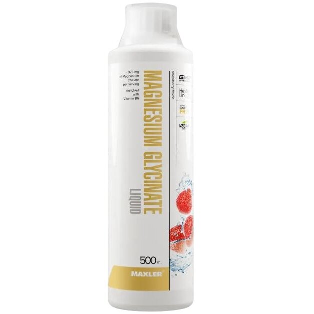 Магнезиум глицинат ликвид Макслер (Maxler) жидкость Клубника 500 мл