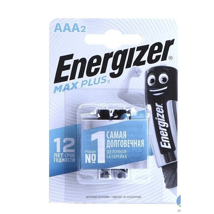 Energizer батарейка алкалиновая max plus lr03/e92 тип ааа 2 шт.