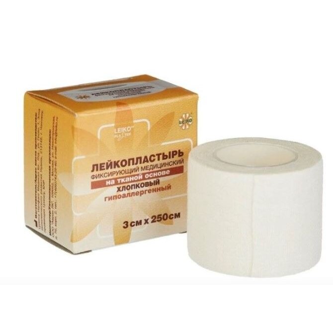 Лейкопластырь Leiko на тканевой основе 3х250 см