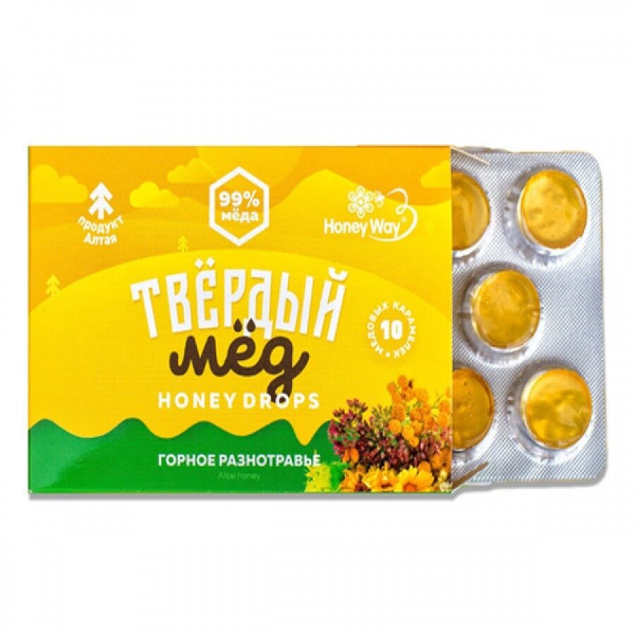 Леденцы твердый мед HoneyWay 10 шт.